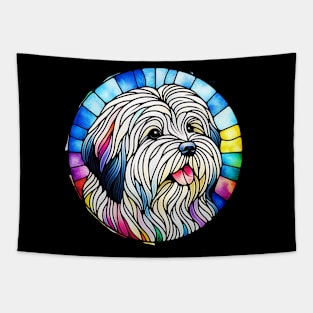 Stained Glass Coton De Tulear Tapestry