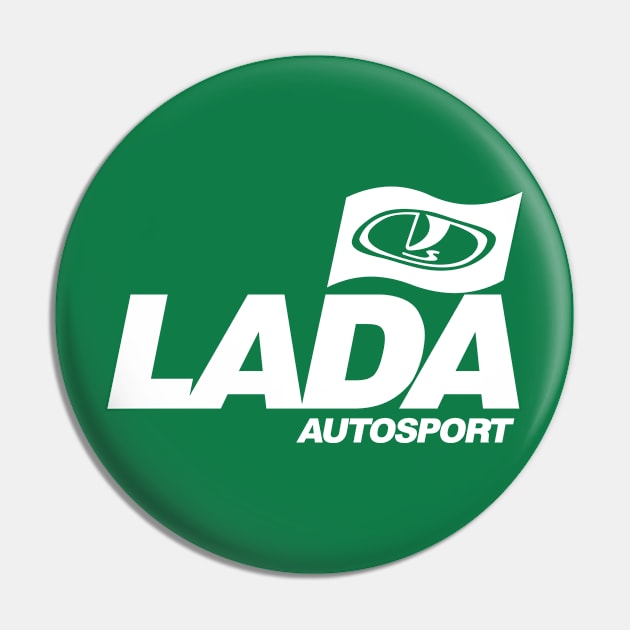 Lada Autosport with flag logo (white) Pin by GetThatCar