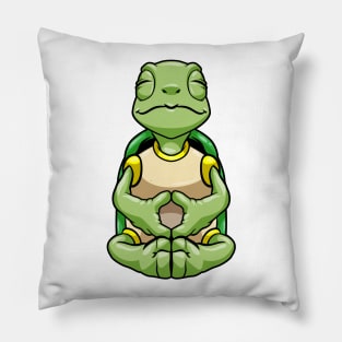 Turtle at yoga in cross legged Pillow