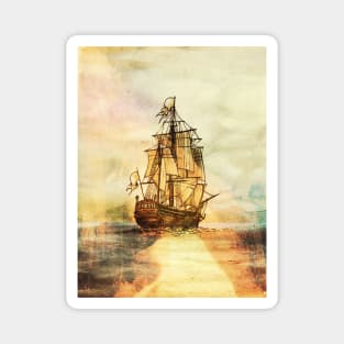 Sunset Ship Magnet