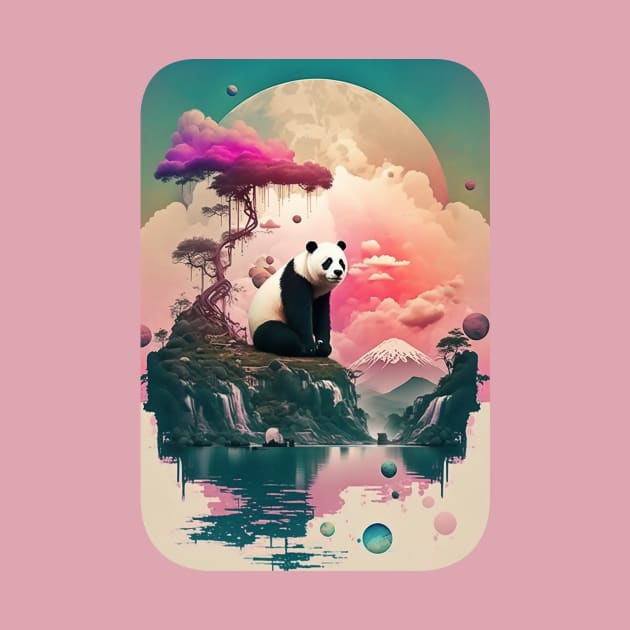 Panda Under a Pink Tree by DavidLoblaw