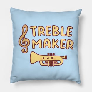 Cute Trumpet, Treble Maker Funny Music Pun Pillow
