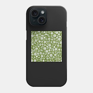 Floral Sketch Green Phone Case