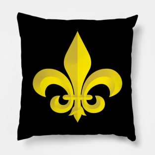 Gold Bevel Fleur De Lis New Orleans Style Pillow