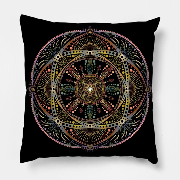 Grounding Mandala Pillow by SheaBondsArt