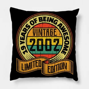 19 years of being awesome vintage 2002 Limited edition Pillow