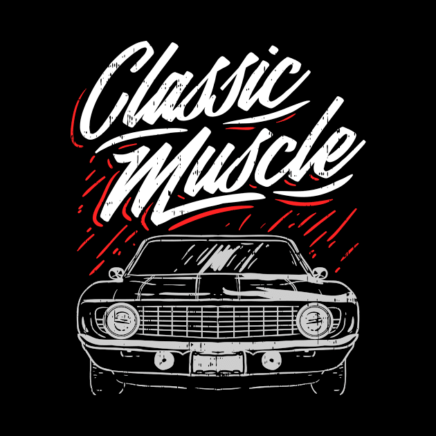 Vintage Cars Classic Muscle Car Motif by Shirtjaeger