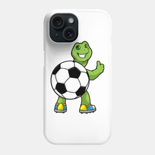 Turtle as Soccer player with Soccer ball Phone Case