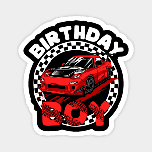 Birthday Boy Race Car Magnet