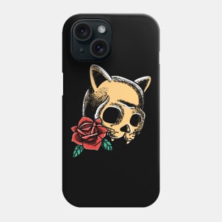 Skull Kitty Cat Tattoo Graphic Phone Case