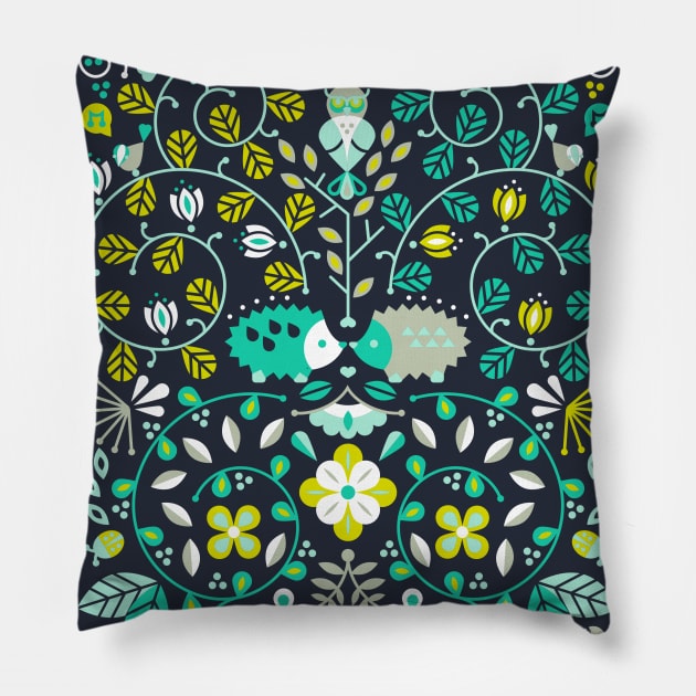 Hedgehog Lovers Pillow by CatCoq