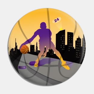 Basketball Street Baller Purple & Gold Pin