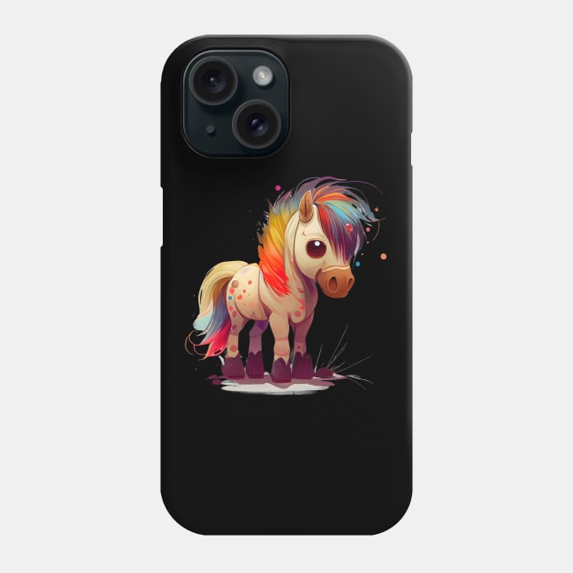 Colorful Fjord Horse Artwork 29 Phone Case by MLArtifex