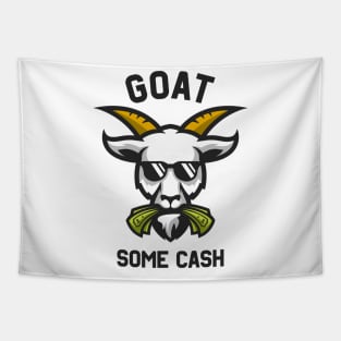 Goat Some Cash Funny Goat Eats Money Tapestry