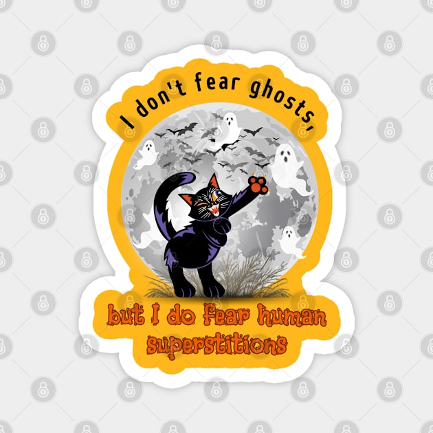 Black cat stands up to superstition Magnet by Sardonic Neko