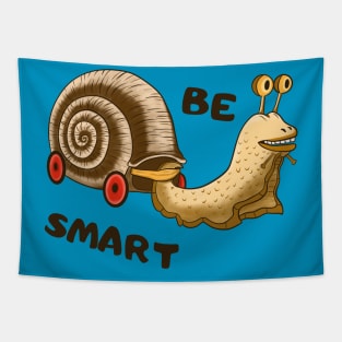 Be Smart, Cute clever Snail Tapestry