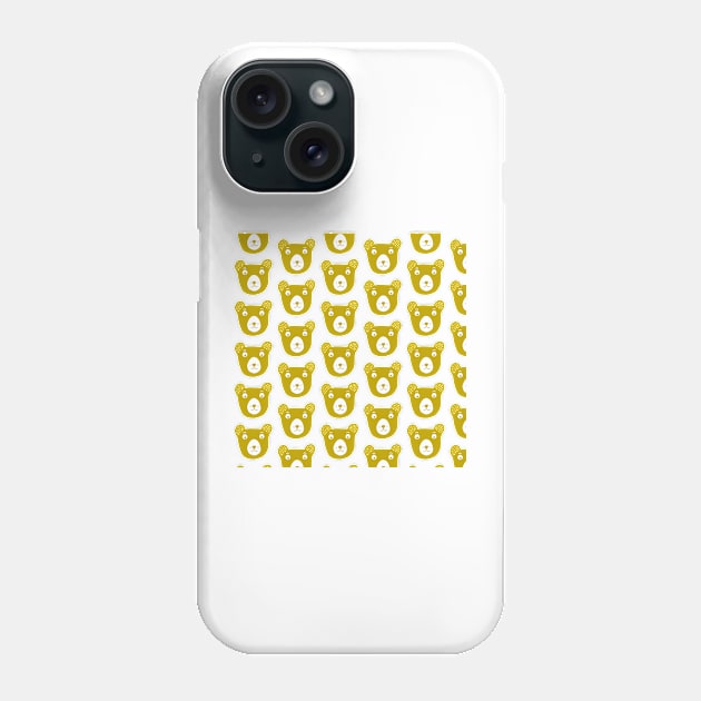 Cute yellow and white bear illustration Phone Case by bigmoments