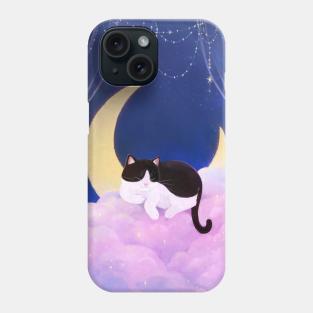 Tuxedo Cat on Pink Clouds Phone Case