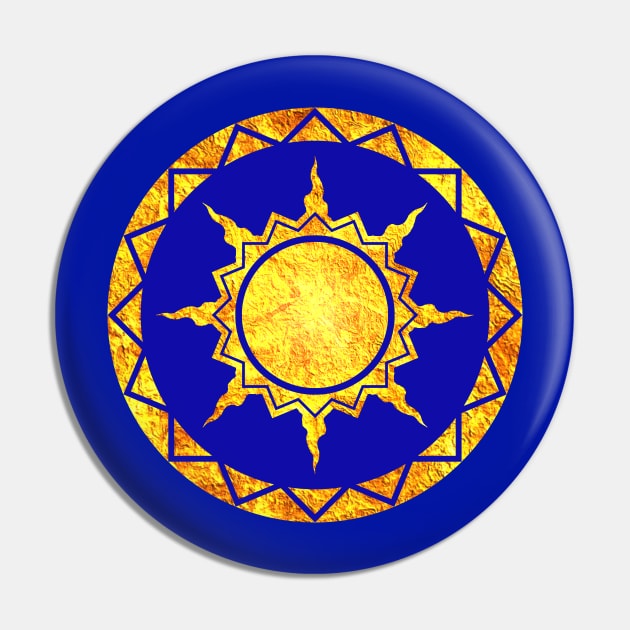 Atlantean Sun on Blue Pin by AtlanteanArts