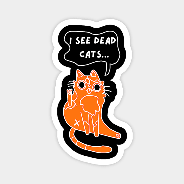 Dead Cats on Halloween Magnet by Dreanpitch