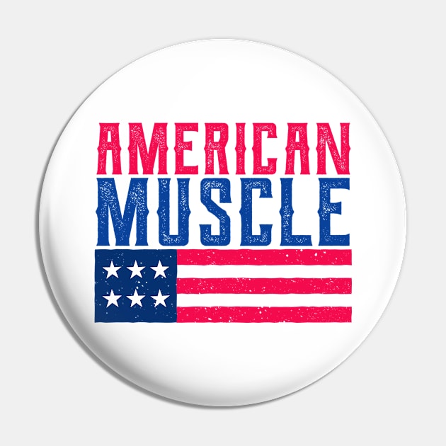 American muscle - Retro vintage American USA flag design Pin by TompasCreations