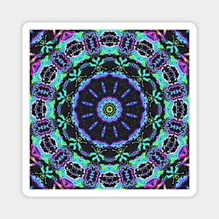 Neon Goth Mandala Daisy Wallpaper Magnet