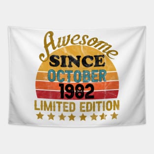 Awesome Since October 1982 39 Year Old 39th Birthday gift T-Shirt Tapestry