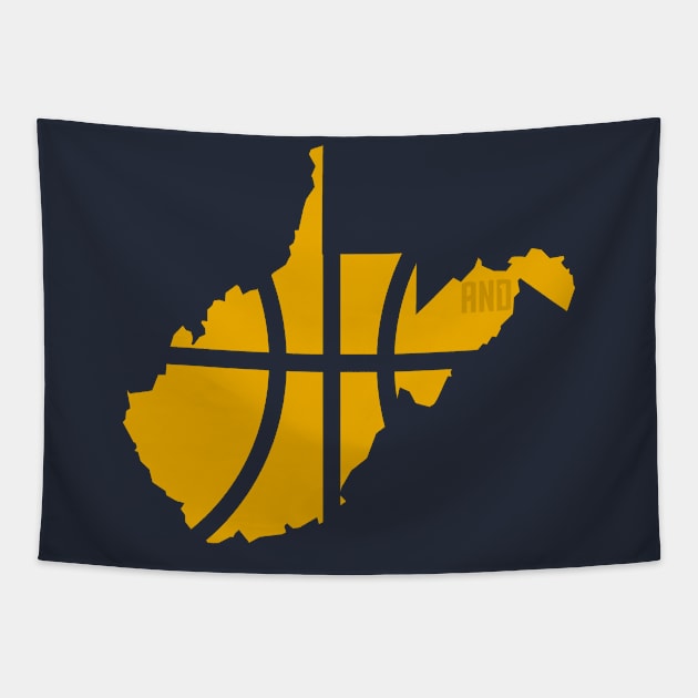 West Virginia Basketball Tapestry by And1Designs