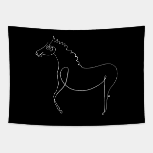 Picasso Line Art - Horse Tapestry