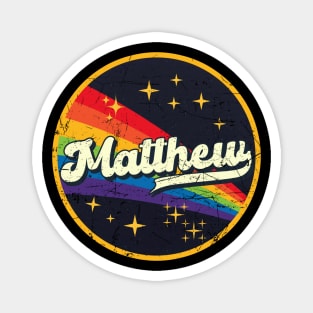 Matthew // Rainbow In Space Vintage Grunge-Style Magnet