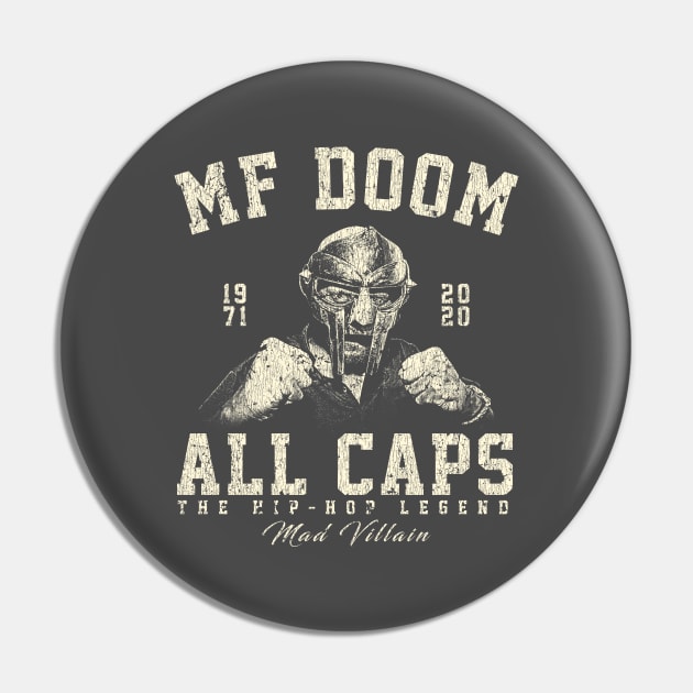 MF Doom Retro Vintage White Pin by Hoki Tross Creative