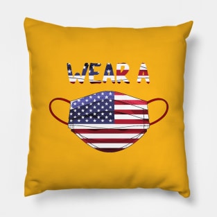 Wear A Mask American Pillow