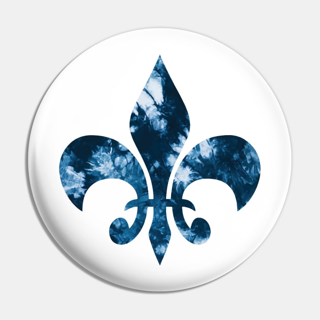 Blue Tie Dye Fleur De Lis Pin by aterkaderk