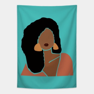 Black woman big earrings Tapestry