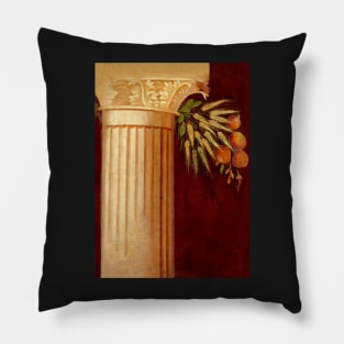 Roman column fresco with wheat and fruit Pillow