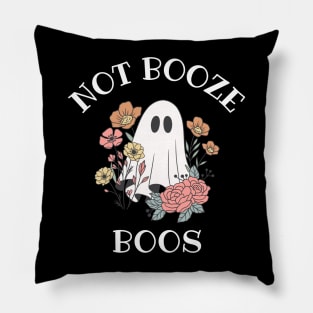 Vintage Not Booze Boos, Funny Halloween Cute Retro Pillow