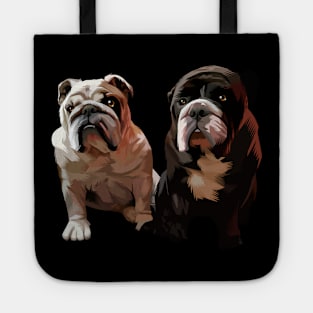 two cute black dogs-vector art Tote