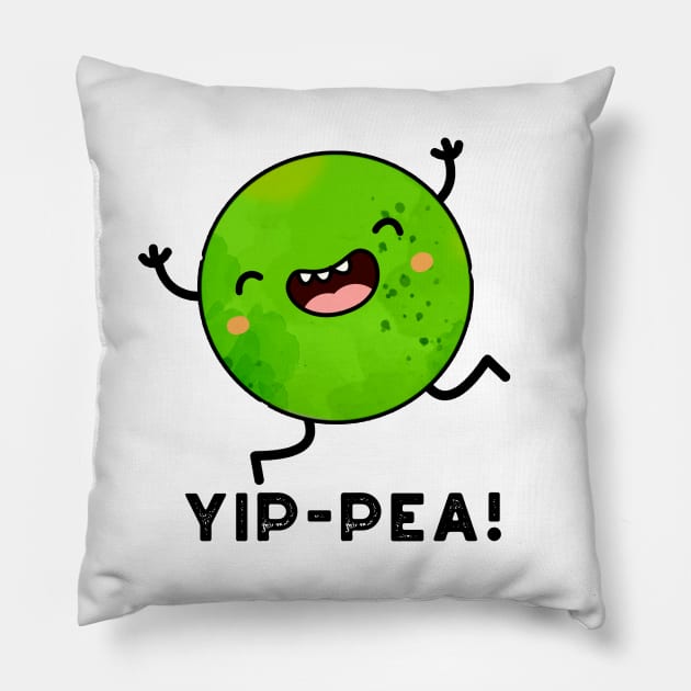 Yip-pea Happy Pea Pun Pillow by punnybone