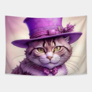 [AI Art] Cheeky cat with hat Tapestry