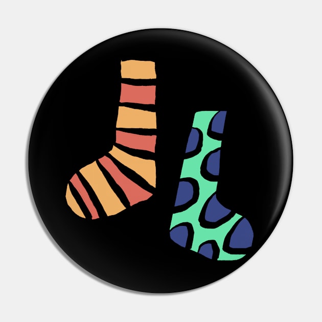 A Pair of Mismatched Socks Pin by wildjellybeans