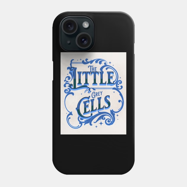 Poirot The Little Grey Cells - Blue and White Phone Case by ChamberOfFeathers