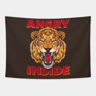 Angry Lion Inside Design Tapestry