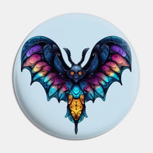 Creepy Goth Moth design Pin