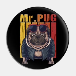 Mr. pug vintage Pin