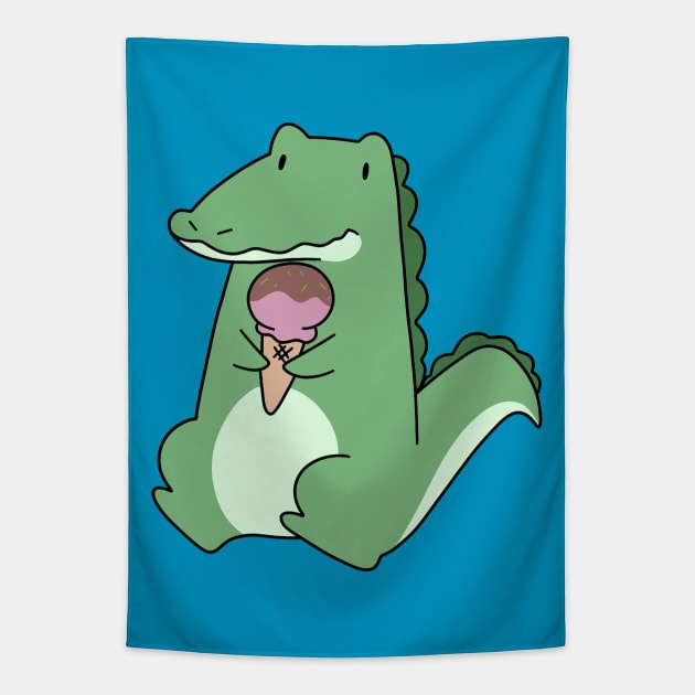 Icecream Cone Alligator Tapestry by saradaboru