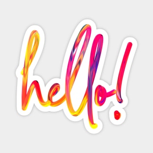 Hello - brushed rainbow version Magnet