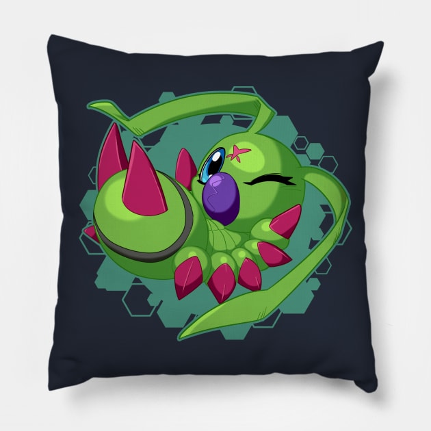 Wormmon Chibi Pillow by PRPrints