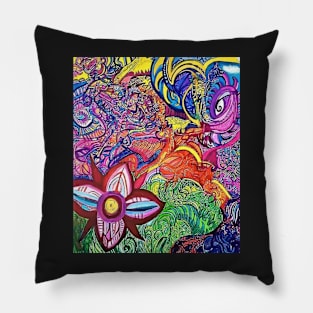 Colourful graffiti style, abstract design Pillow