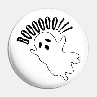 BOOOO!!!! White Halloween Ghost Pin