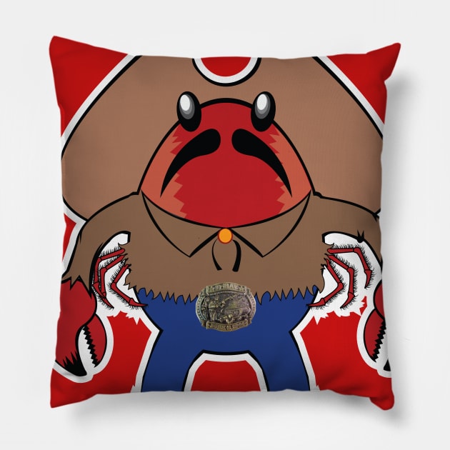 Crab Face Larry the T-Shirt! Pillow by mredthefed